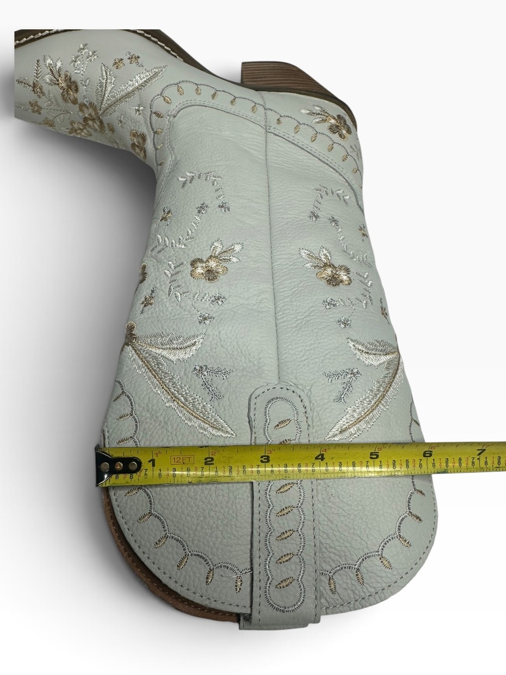 NWB Dingo 1969 Bloom Leather Cowboy Boots white 7 - Picture 14 of 14